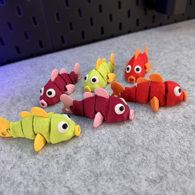 Hareketli Sevimli Balık 3D Baskı Modeli - Anahtarlık ve Dekor