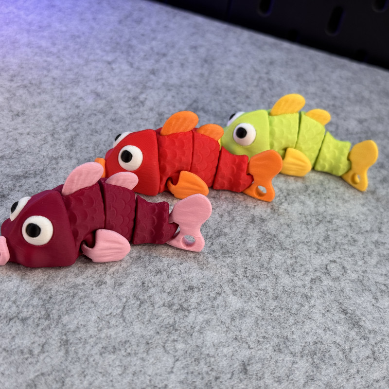Hareketli Sevimli Balık 3D Baskı Modeli - Anahtarlık ve Dekor