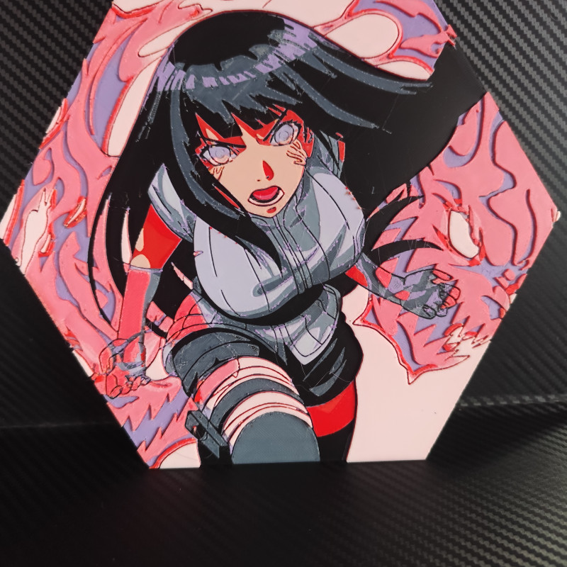 Naruto Shippuden Hinata Hueforge 3D Baskı Duvar Dekoru