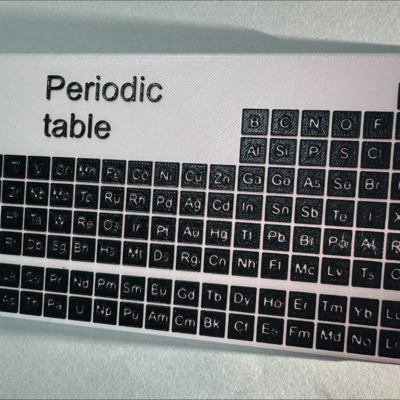 3D Baskı Periyodik Tablo - Eğitici Kimya Modeli