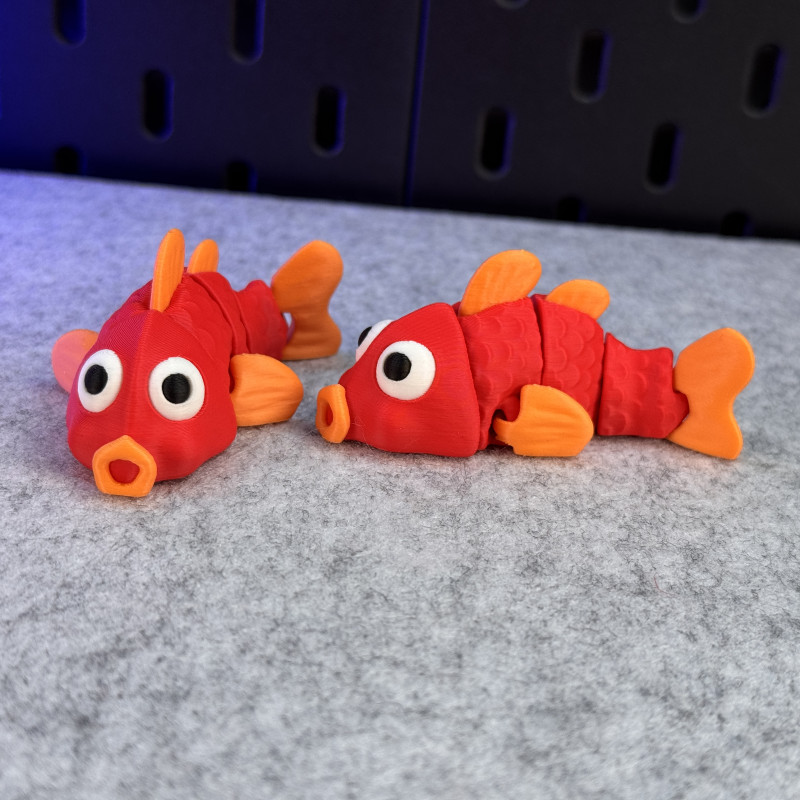 Hareketli Sevimli Balık 3D Baskı Modeli - Anahtarlık ve Dekor