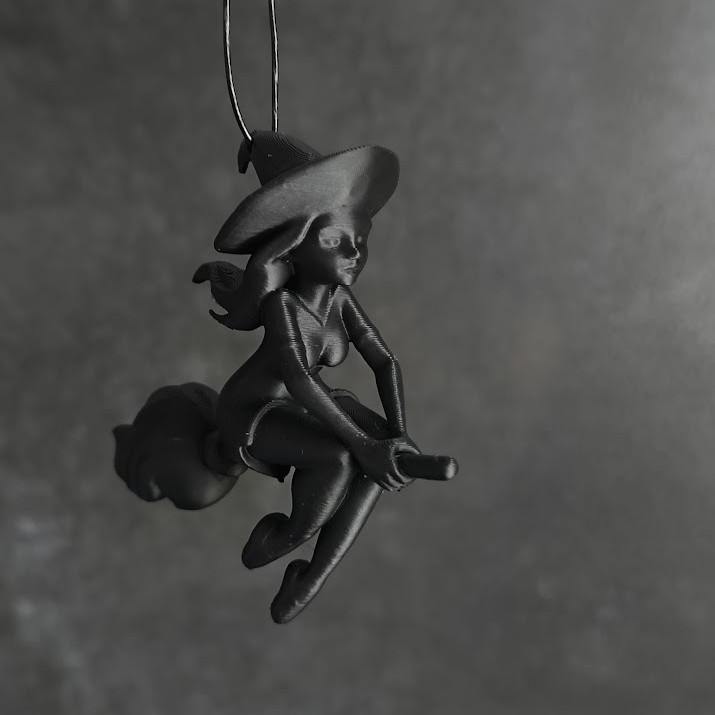 Dengeli Cadı 3D Baskı Cadı Süpürgesi Dekorasyon - Cadılar Bayramı