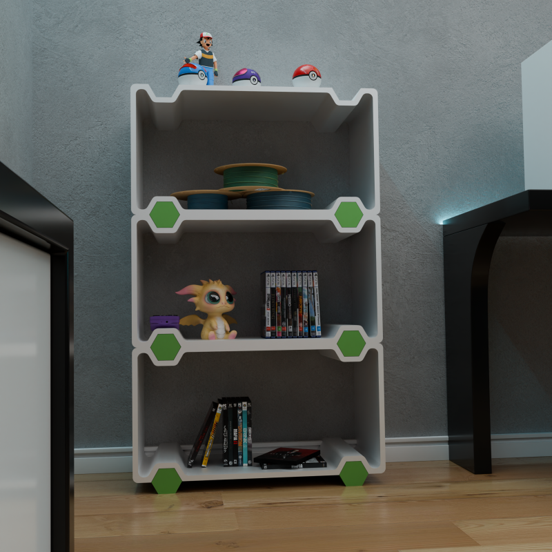 Modüler 3D Baskı Raf - Ölçeklenebilir ve Özelleştirilebilir