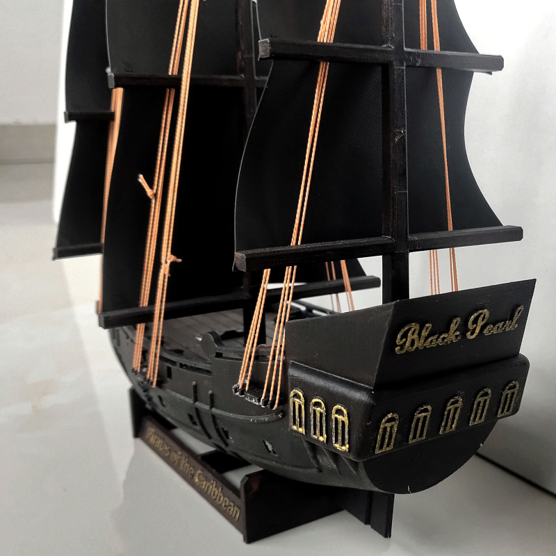 Korsanlar Karayip Siyah İnci 3D Baskı Gemi Modeli - Koleksiyon Parçası