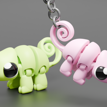 Sevimli Bukalemun 3D Baskı Minyatür - PLA Hayvan Figürü