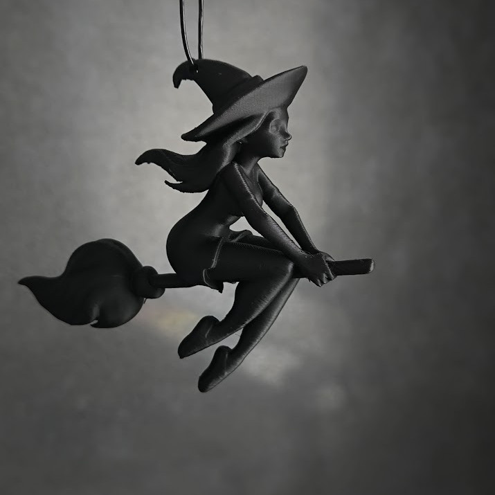 Dengeli Cadı 3D Baskı Cadı Süpürgesi Dekorasyon - Cadılar Bayramı