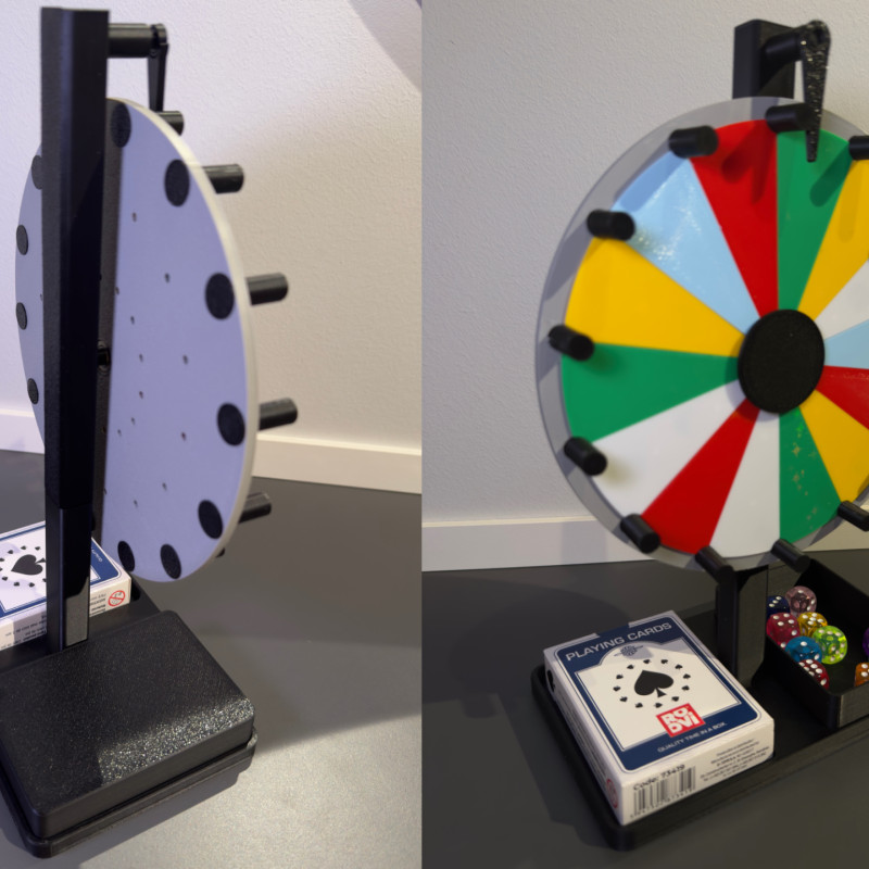 Renkli Mini Ödül Çarkı V2.0 – Modüler Depolamalı 3D Baskı Oyun