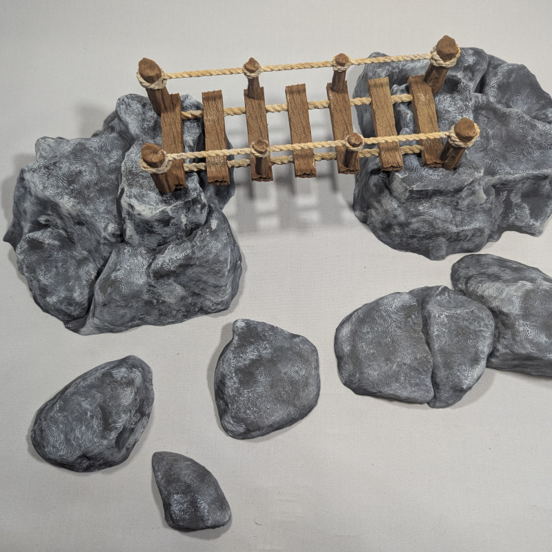 Desteksiz Kaya Uçurum DND Senaryo Modeli - 3D Baskılı Rol Yapma Oyunu Aksesuarı