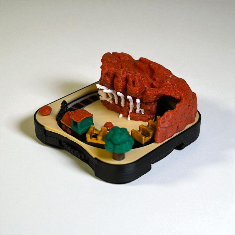 Mini Tren Saati - Big Thunder Mountain Disney Temalı 3D Baskı Kol Saati