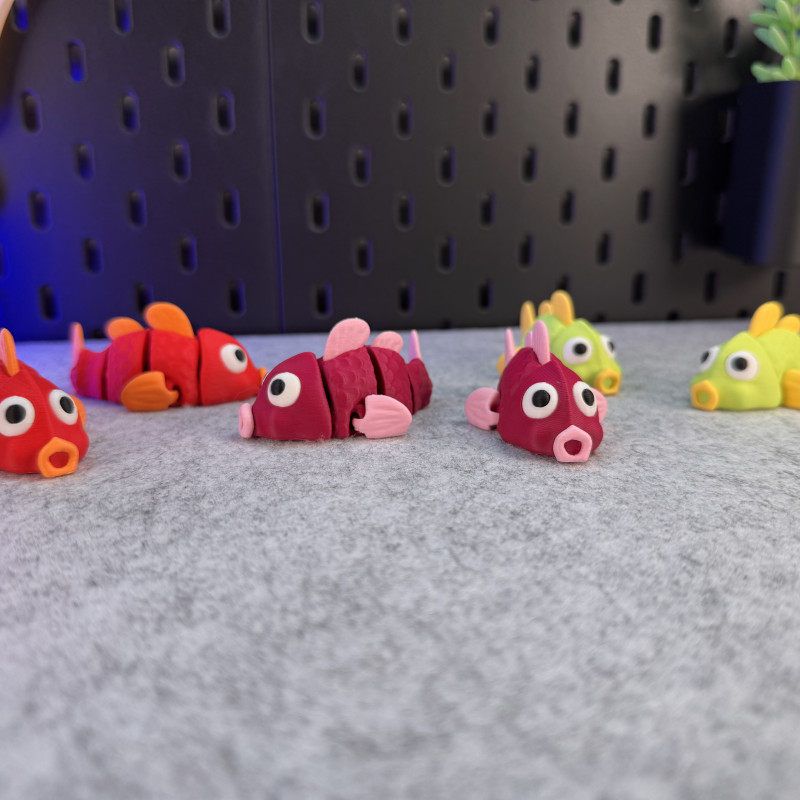 Hareketli Sevimli Balık 3D Baskı Modeli - Anahtarlık ve Dekor