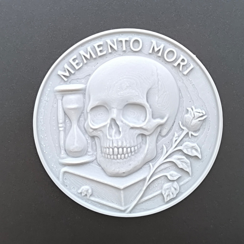 Memento Mori Plaket ve Anahtarlık - 3D Baskı Felsefi Aksesuar