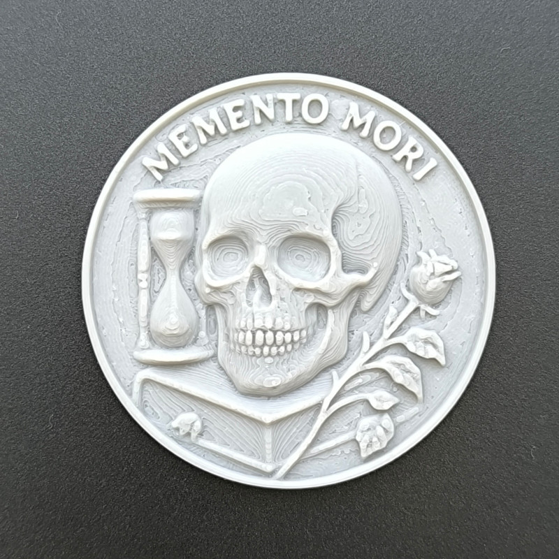 Memento Mori Plaket ve Anahtarlık - 3D Baskı Felsefi Aksesuar