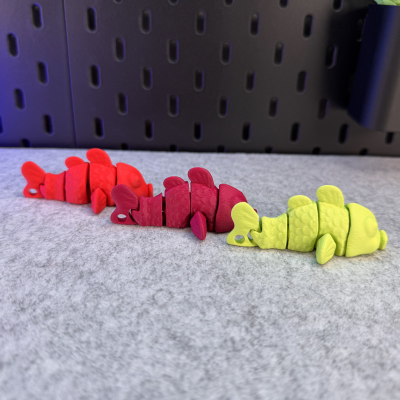 Hareketli Sevimli Balık 3D Baskı Modeli - Anahtarlık ve Dekor