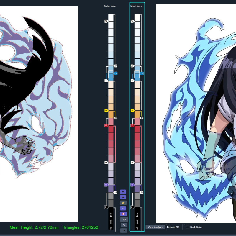 Naruto Shippuden Hinata Hueforge 3D Baskı Duvar Dekoru