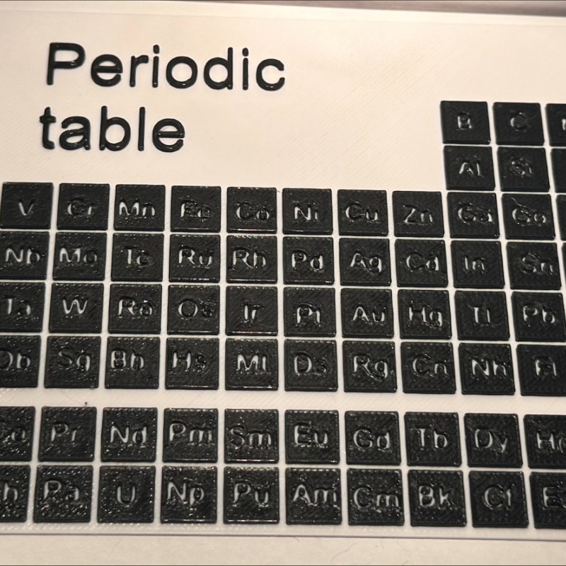 3D Baskı Periyodik Tablo - Eğitici Kimya Modeli