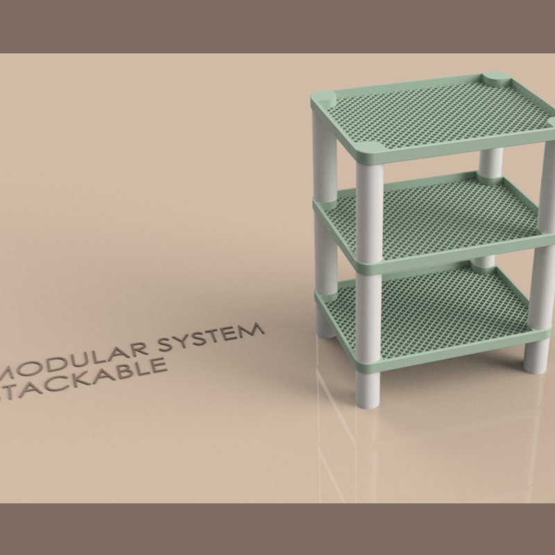 Modüler 3D Baskı Organizatör - Yığılabilir Raf Sistemi