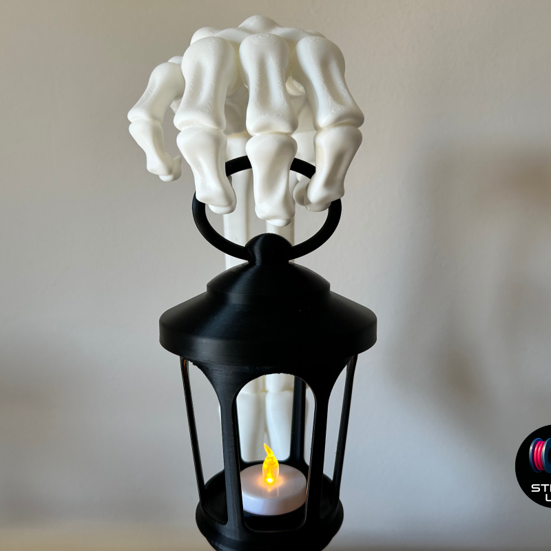 Ölümsüz Fener - İskelet Halloween Dekoru 3D Baskı
