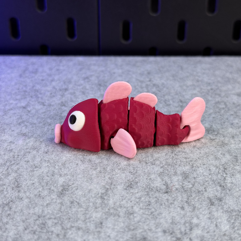 Hareketli Sevimli Balık 3D Baskı Modeli - Anahtarlık ve Dekor