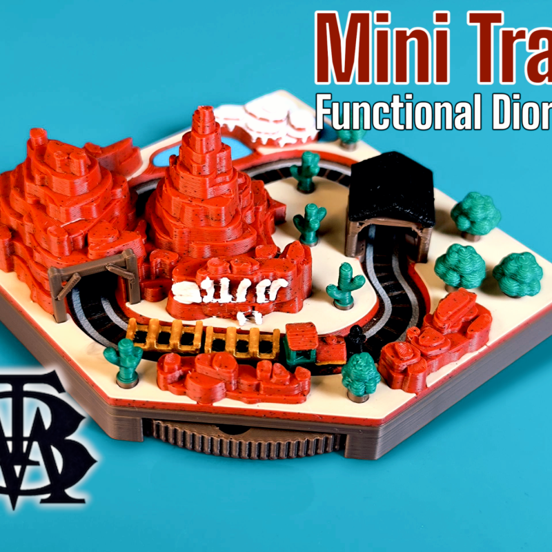 Mini Tren Big Thunder Mountain Diorama - 3D Baskı Disney Maketi