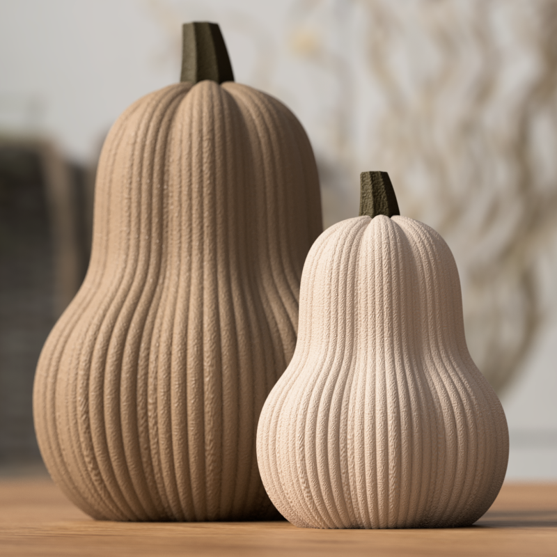 Modern Balkabağı Dekorasyon - 3D Baskılı Minimalist Ev Süsü