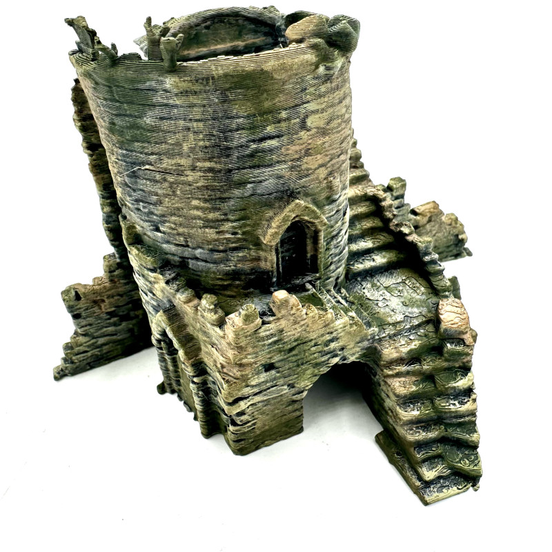 Orta Çağ Kale Harabesi 3D Baskı Teraryum ve Masaüstü Dekor