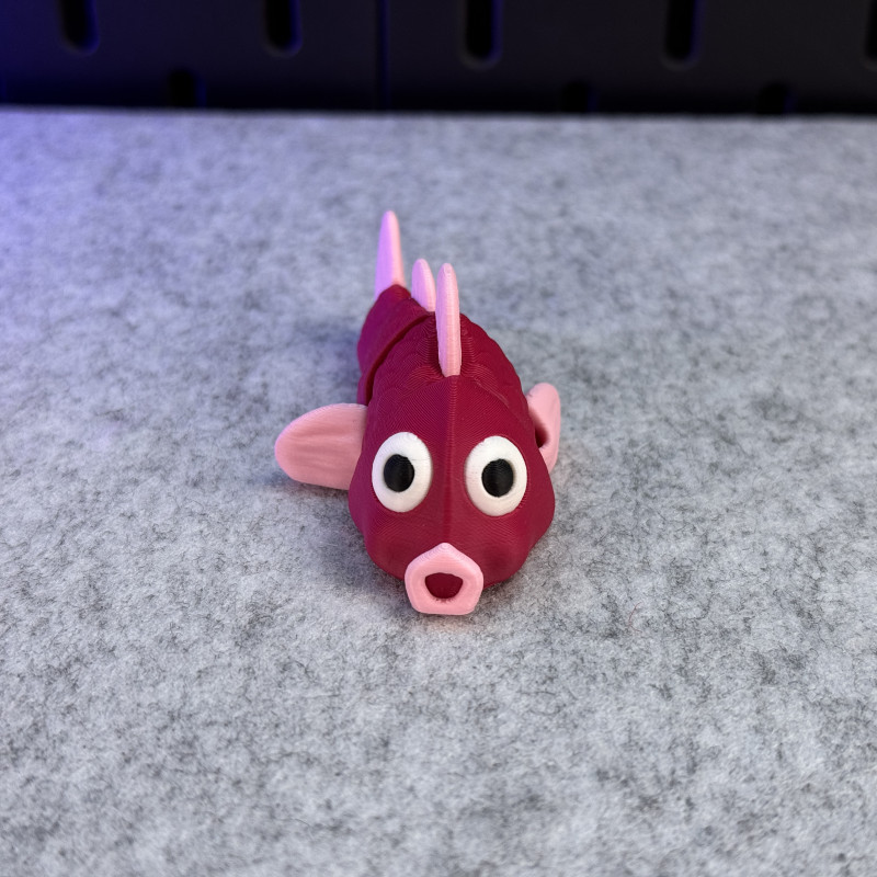 Hareketli Sevimli Balık 3D Baskı Modeli - Anahtarlık ve Dekor