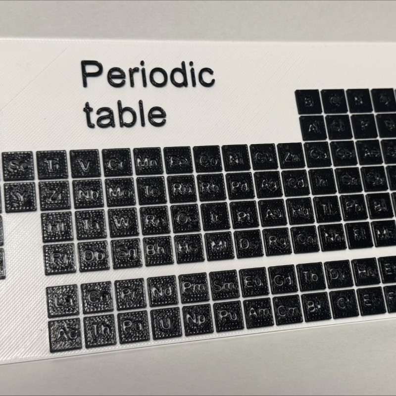 3D Baskı Periyodik Tablo - Eğitici Kimya Modeli