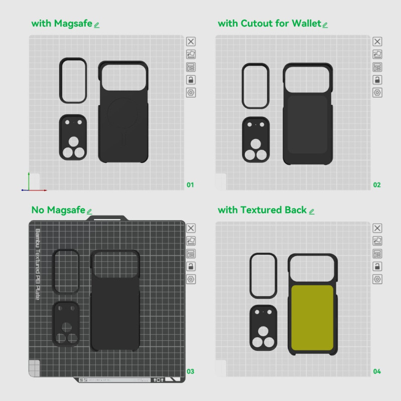 iPhone 17 Pro/Max Modüler Özelleştirilebilir Kılıf - 3D Baskı