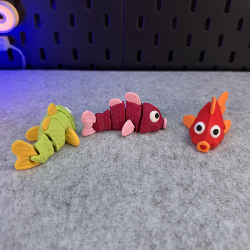 Hareketli Sevimli Balık 3D Baskı Modeli - Anahtarlık ve Dekor