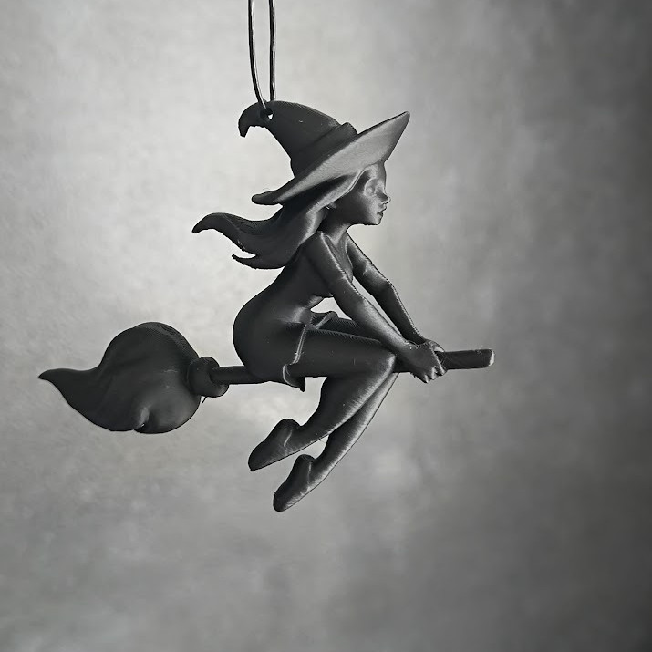 Dengeli Cadı 3D Baskı Cadı Süpürgesi Dekorasyon - Cadılar Bayramı