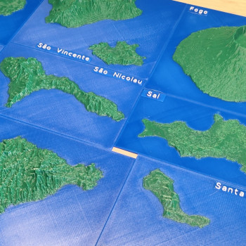 Yeşil Burun Adaları 3D Topografik Harita Seti - Eğitim ve Dekorasyon