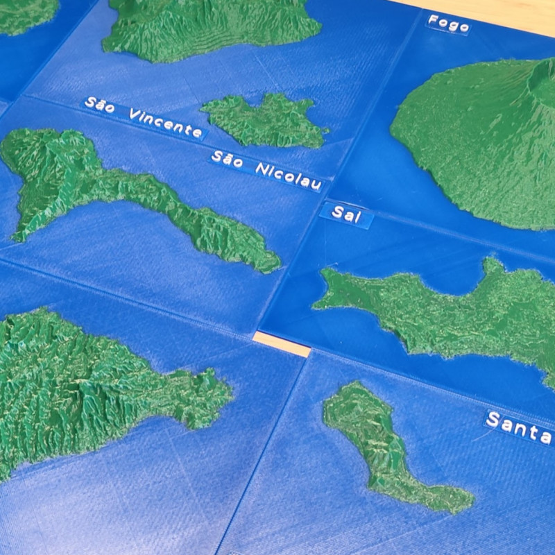 Yeşil Burun Adaları 3D Topografik Harita Seti - Eğitim ve Dekorasyon