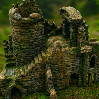 Orta Çağ Kale Harabesi 3D Baskı Teraryum ve Masaüstü Dekor