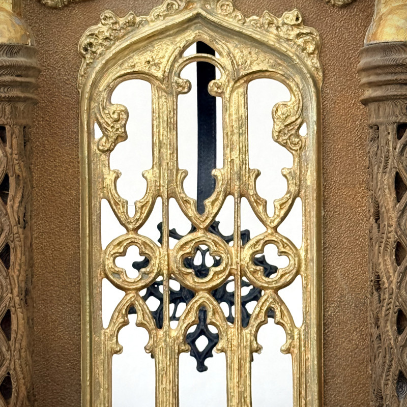 Fransız Katedral Saati ve Şamdanları - 3D Baskı Dekoratif Koleksiyon