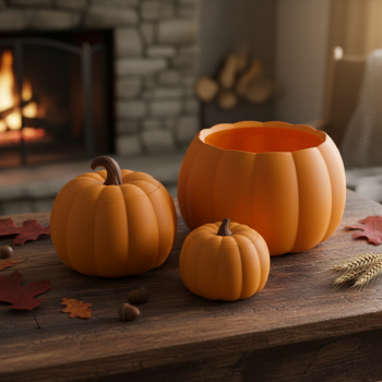 Şık Balkabağı Kasesi - 3D Baskı Dekorasyon - PLA Malzeme