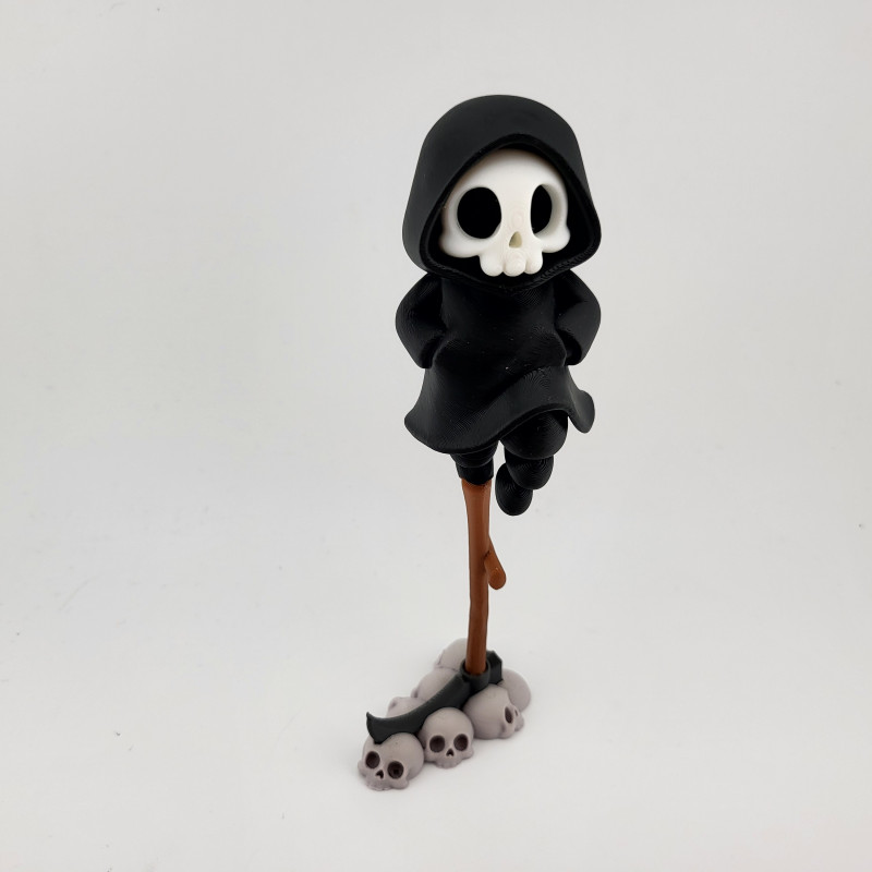 Sevimli Grim Reaper İskelet Denge 3D Baskı Halloween Dekor