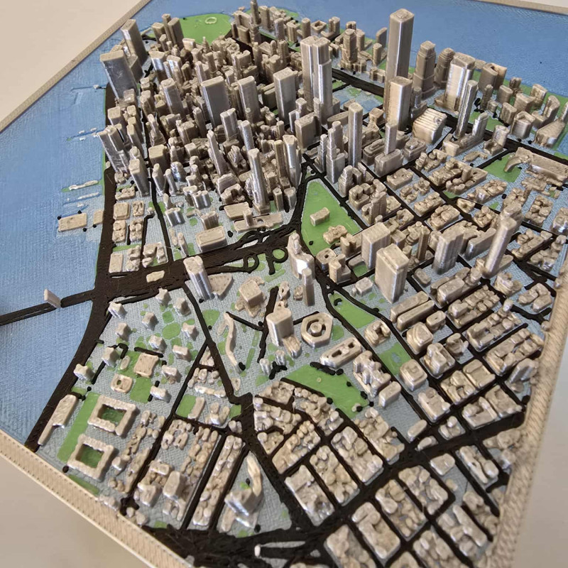 3D Baskı New York Manhattan Şehir Modeli - Eğitici Coğrafya Maketi