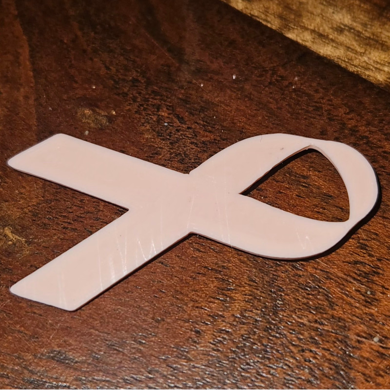 Pembe Ekim Rozeti - 3D Baskı Meme Kanseri Farkındalık Rozeti