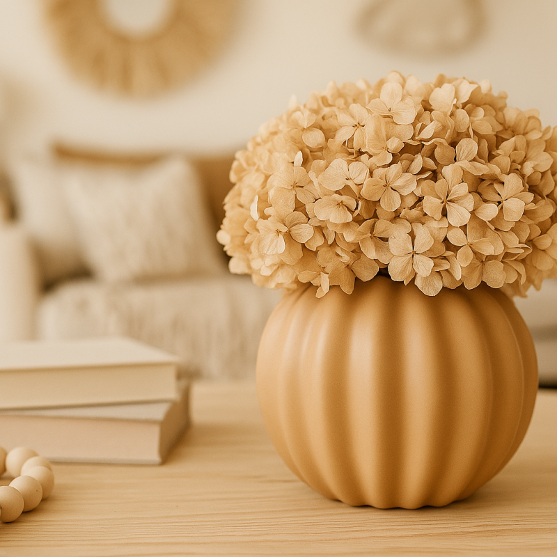 3D Baskı Balkabağı Vazo - Minimalist Dekorasyon 3D Baskı Balkabağı Vazo - Minimalist Dekorasyon