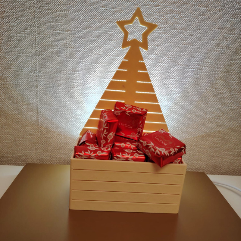 Noel Çikolata ve Çiçek Kutusu - 3D Baskı Dekoratif Hediye Kutusu
