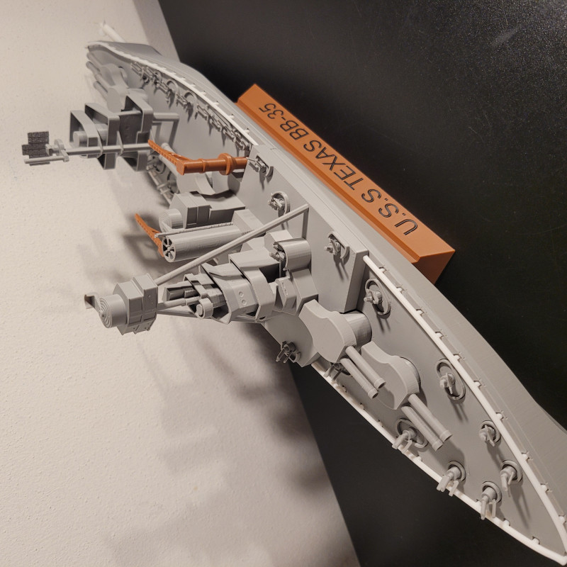U.S.S TEXAS BB-35 3D Baskı Savaş Gemisi Modeli - PLA Maket