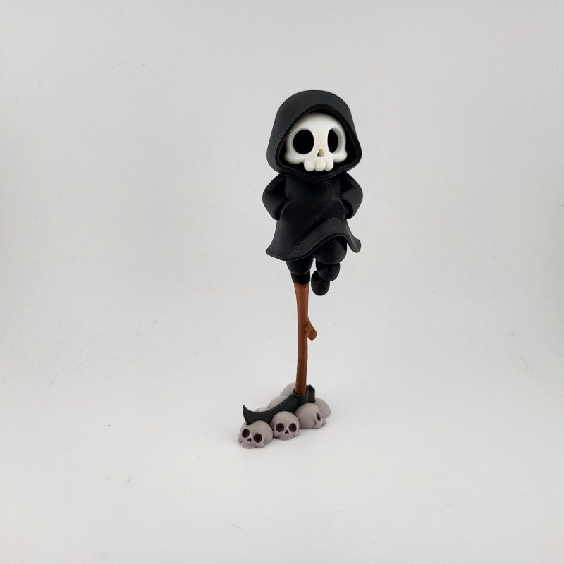 Sevimli Grim Reaper İskelet Denge 3D Baskı Halloween Dekor