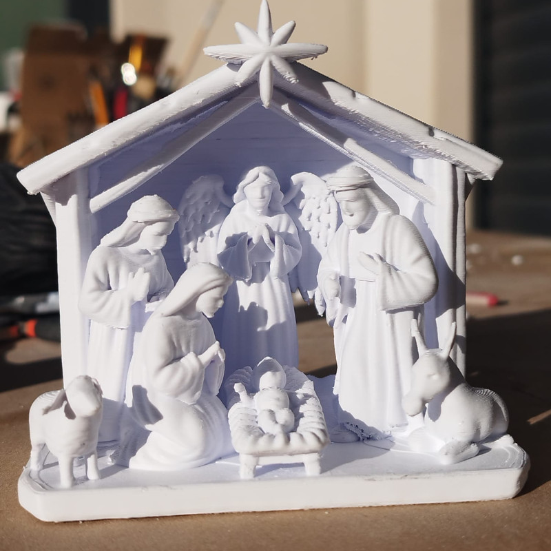 Minimalist Noel Doğuşu Sahnesi - PLA 3D Baskı Dekorasyon