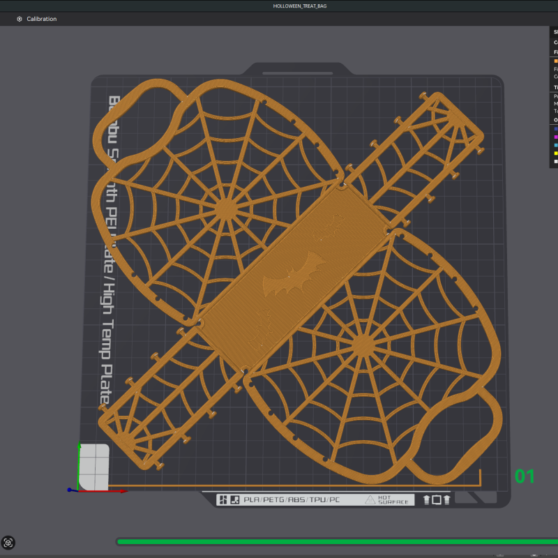 TPU Örümcek Ağı Cadılar Bayramı Şeker Çantası - Esnek 3D Baskı