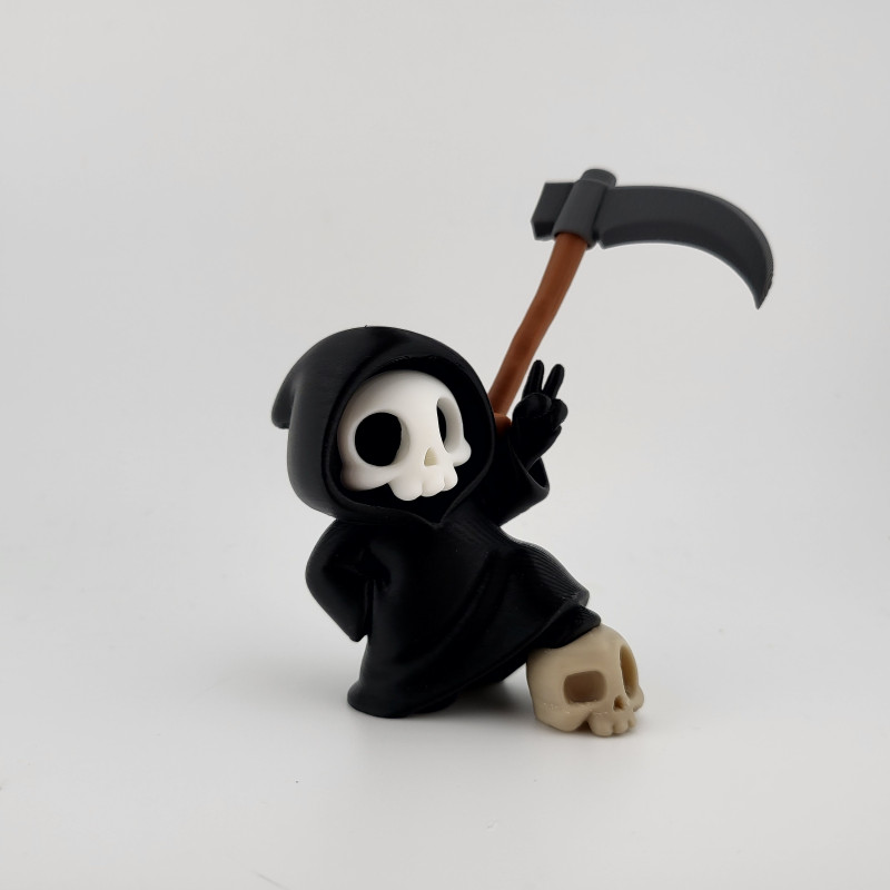 Sevimli Grim Reaper İskelet Denge 3D Baskı Halloween Dekor