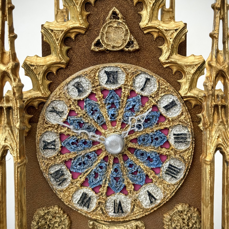 Fransız Katedral Saati ve Şamdanları - 3D Baskı Dekoratif Koleksiyon