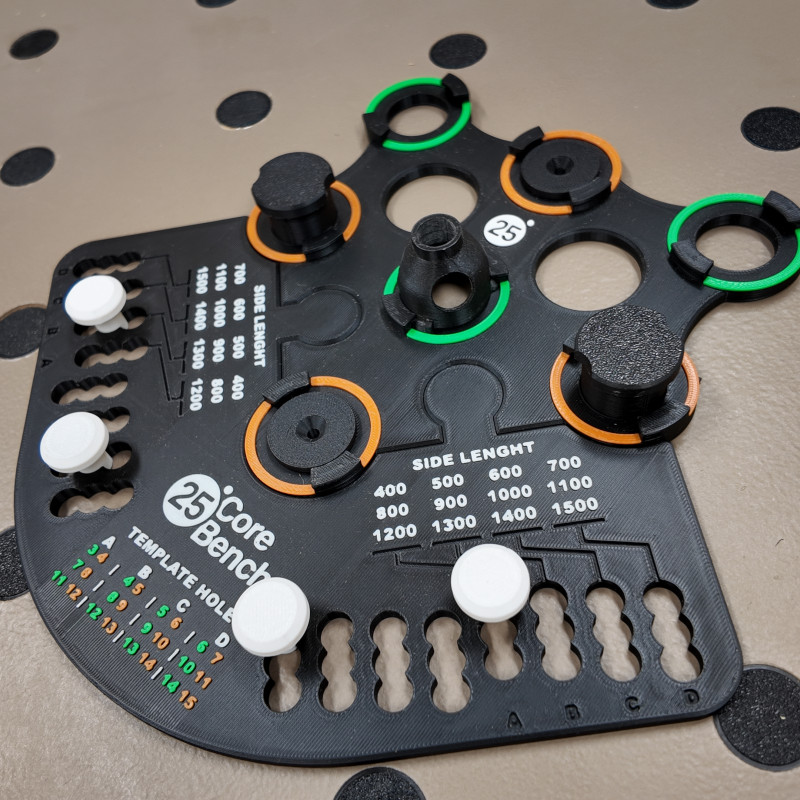 25mm İş Tezgahı Delik Şablonu - 3D Baskı MFT Uyumlu
