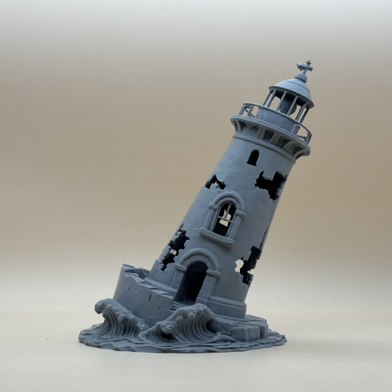 Terk Edilmiş Deniz Feneri 3D Baskı Mimari Maket Dekor