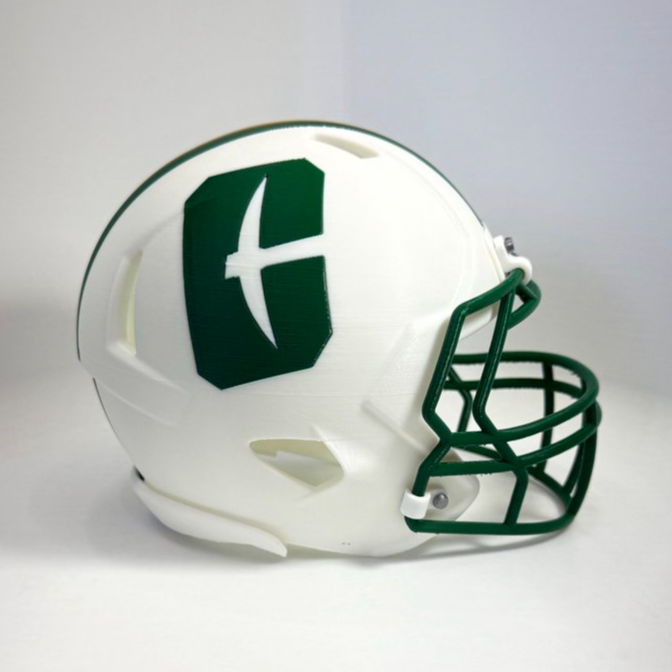 UNCC Amerikan Futbolu Kaskı 3D Baskı Modeli - Özel Tasarım
