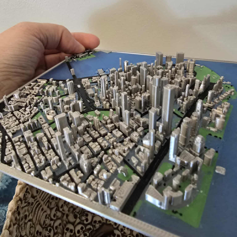 3D Baskı New York Manhattan Şehir Modeli - Eğitici Coğrafya Maketi
